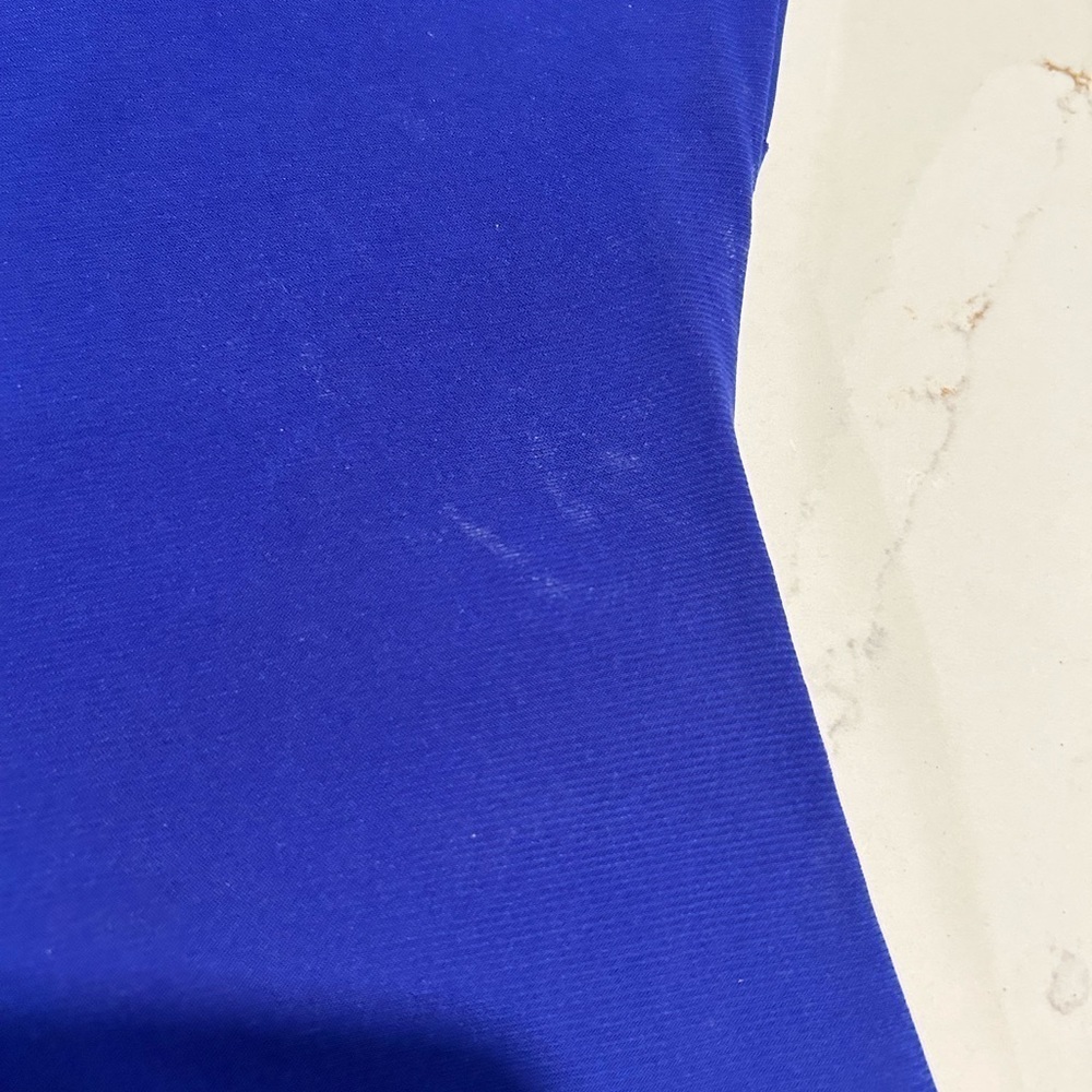 Lauren by Ralph Lauren Faux Wrap Midi Ruching Blue Round Neck 3/4 Sleeves Size 4 - Picture 13 of 13